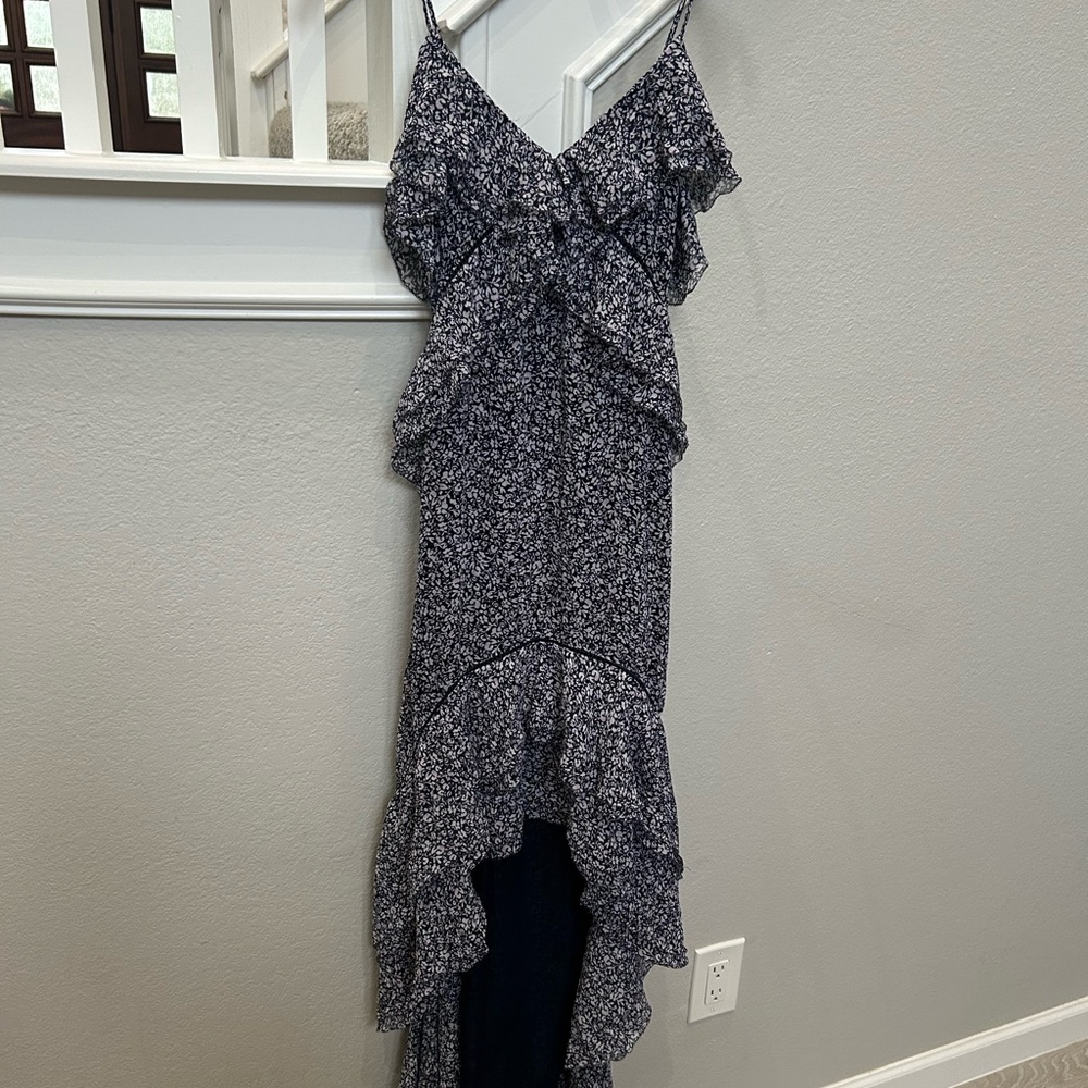 Jonathan Simkhai Navy Floral High Low Dress